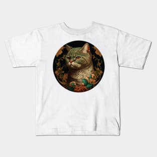 Amazing Cute Adorable Cat and Floral Design Collection for Cat Lovers Kids T-Shirt